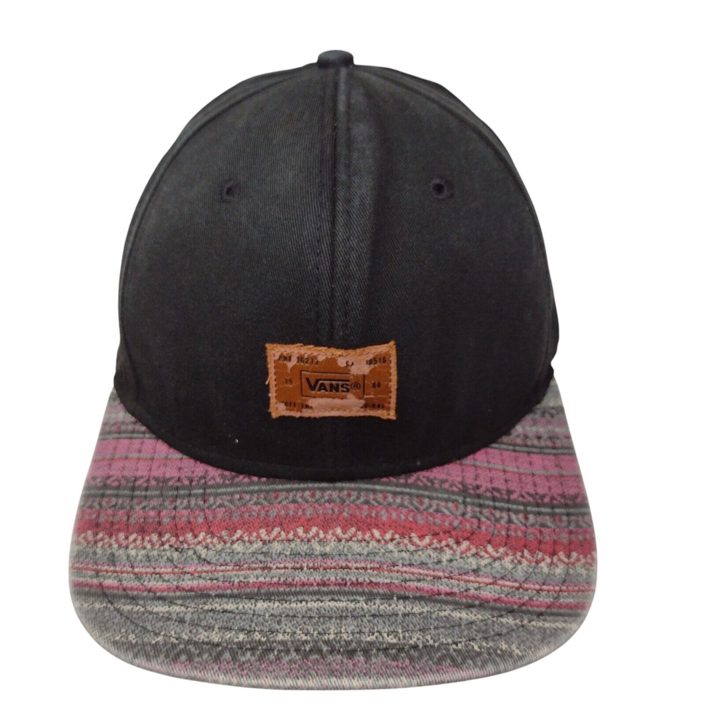 Vans Leather Patch Snapback Hat Multi OSFA Adjustable Colorblock