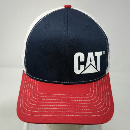 Richardson Trucker Hat Blue OS CAT American Flag Patch Mesh Snapback 112 Work