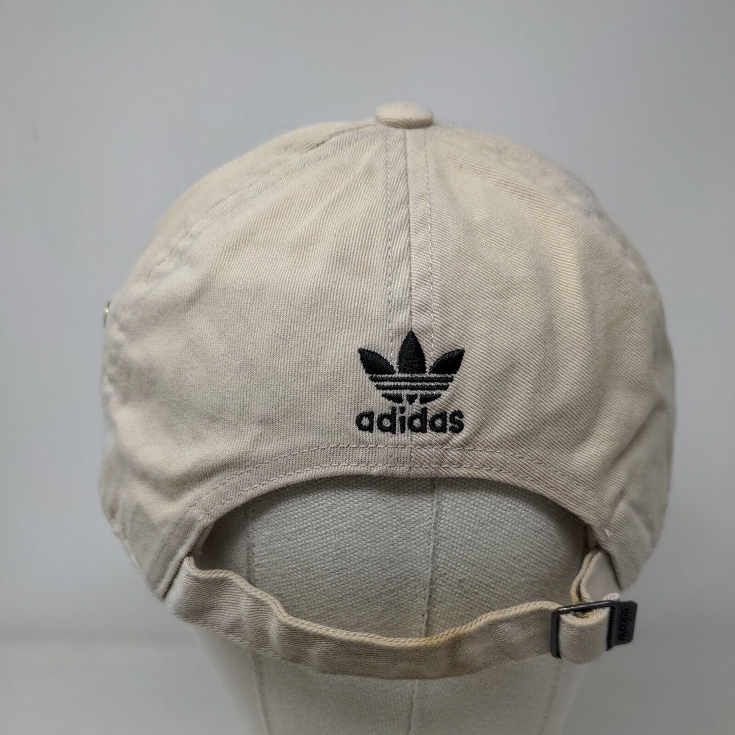 Adidas Trefoil Slideback Hat Tan One Size Adjustable Embroidered 6 Panel