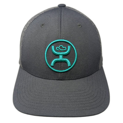Hooey Trucker Hat Gray One Size Mesh Back Green Logo Snapback Circle Graphic