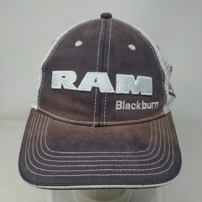RAM Blackburn Strapback Mesh Back Trucker Hat Blue One Size Embroidered