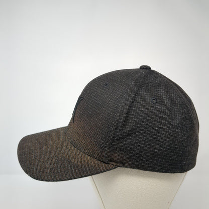 Hurley Fitted Hat Black L/XL Flexfit Embroidered Vented Holes 6 Panel Yupoong