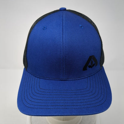 Richardson Snapback Trucker Hat Blue One Size Embroidered Logo Outdoor