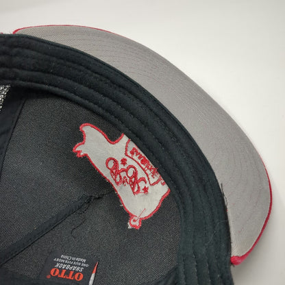 Otto Trucker Hat Black Red One Size R&R Barbeque SLC UT Pig Mesh Snapback