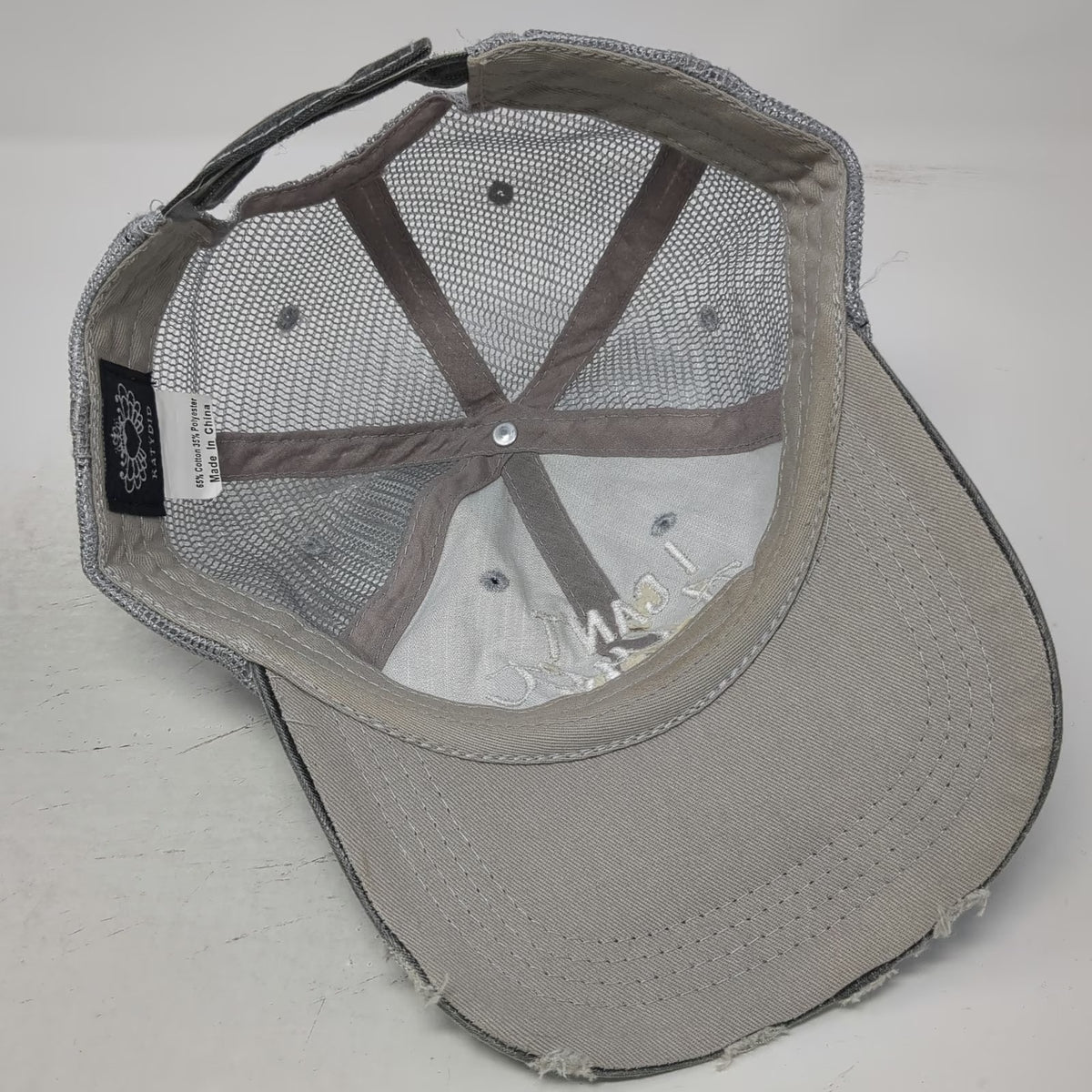 Katydid Baseball Cap Gray One Size I Can't Adult Today Distressed Mesh Hat