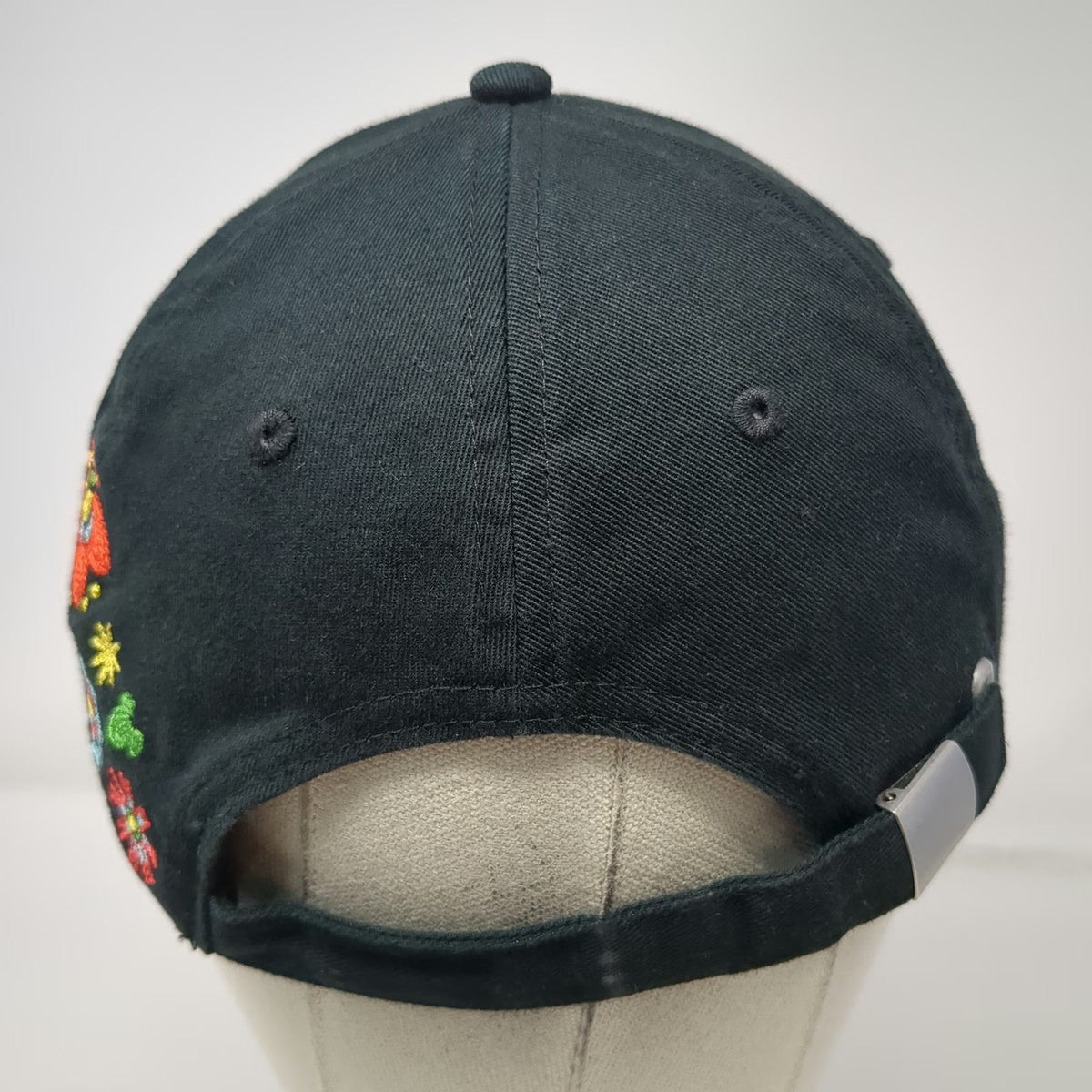 Disney Baseball Cap Black One Size Floral Embroidery Hidden Mickey Mouse Hat