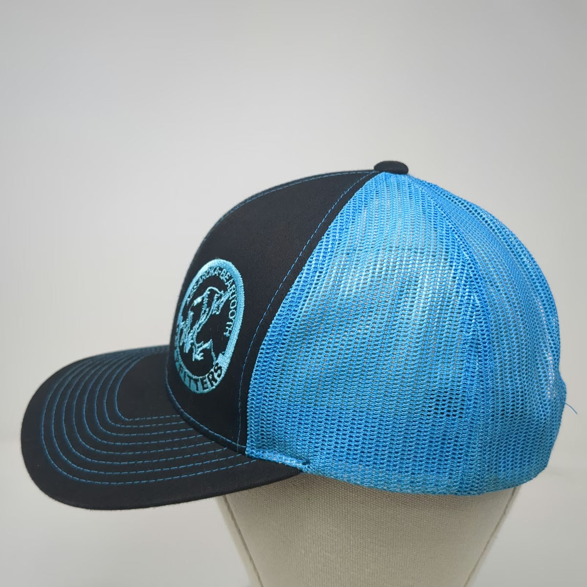 Pacific Headwear Trucker Hat Black Blue One Size Mesh Snapback Outfitters Logo