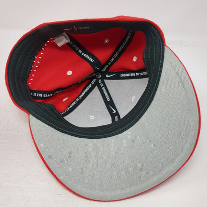 Nike Baseball Cap Red M Dri-Fit Storm Logo D Embroidered Flat Bill Hat