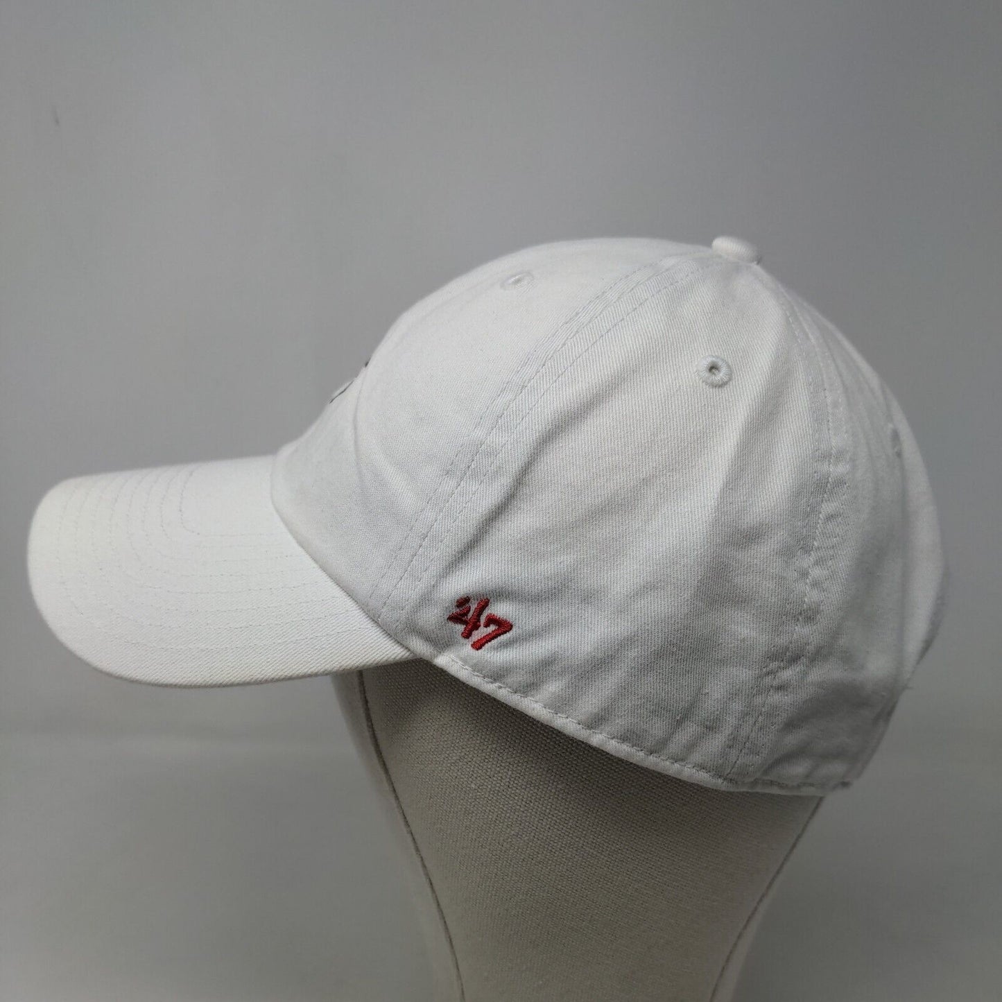 '47 Brand Women's Slideback Hat White OSFA Embroidered Rose Logo Cotton