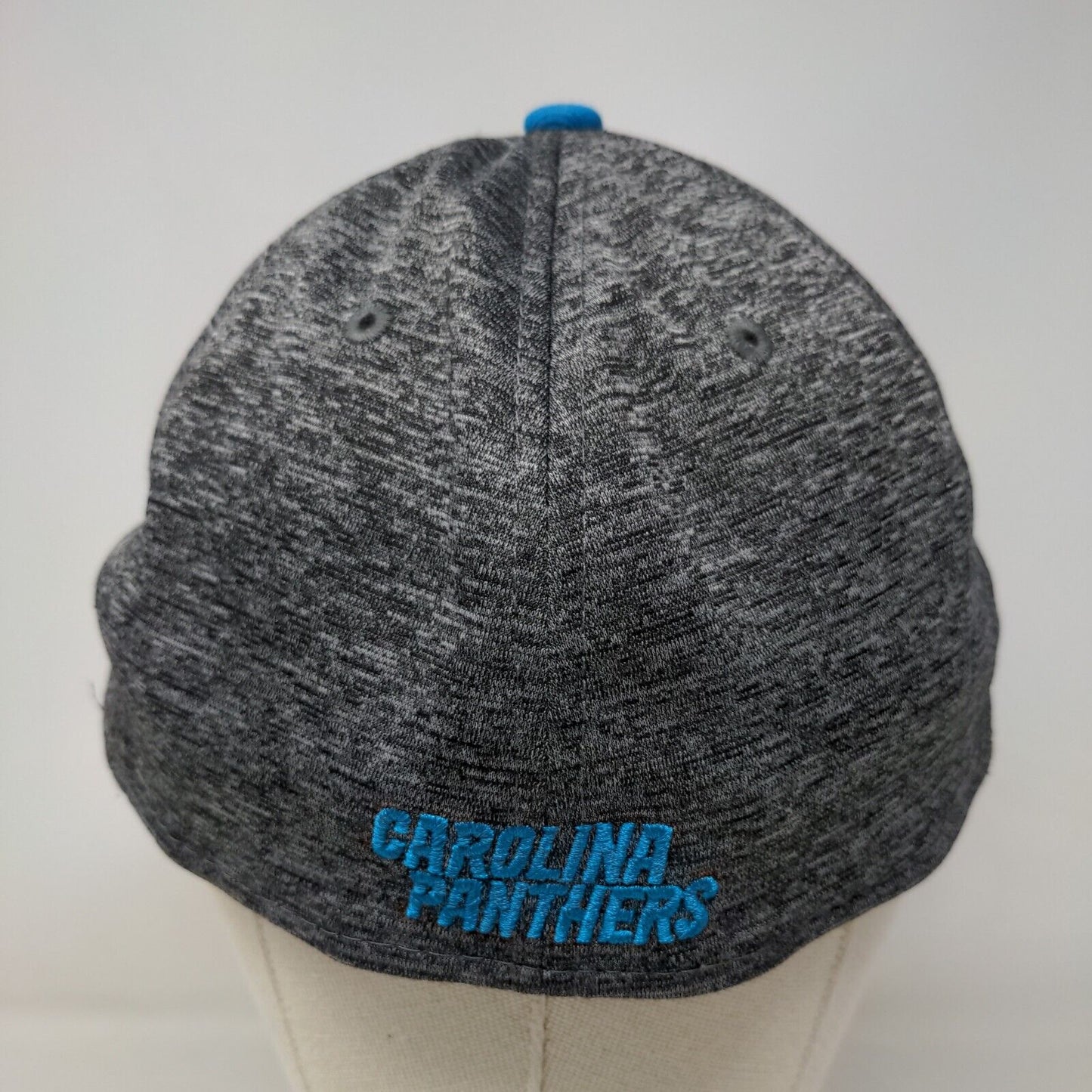 New Era Men's 39Thirty Fitted Hat Gray Blue L-XL 3D Carolina Panthers Logo