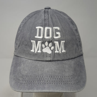 Dog Mom Slideback Baseball Cap Gray One Size Adjustable Embroidered 6 Panel