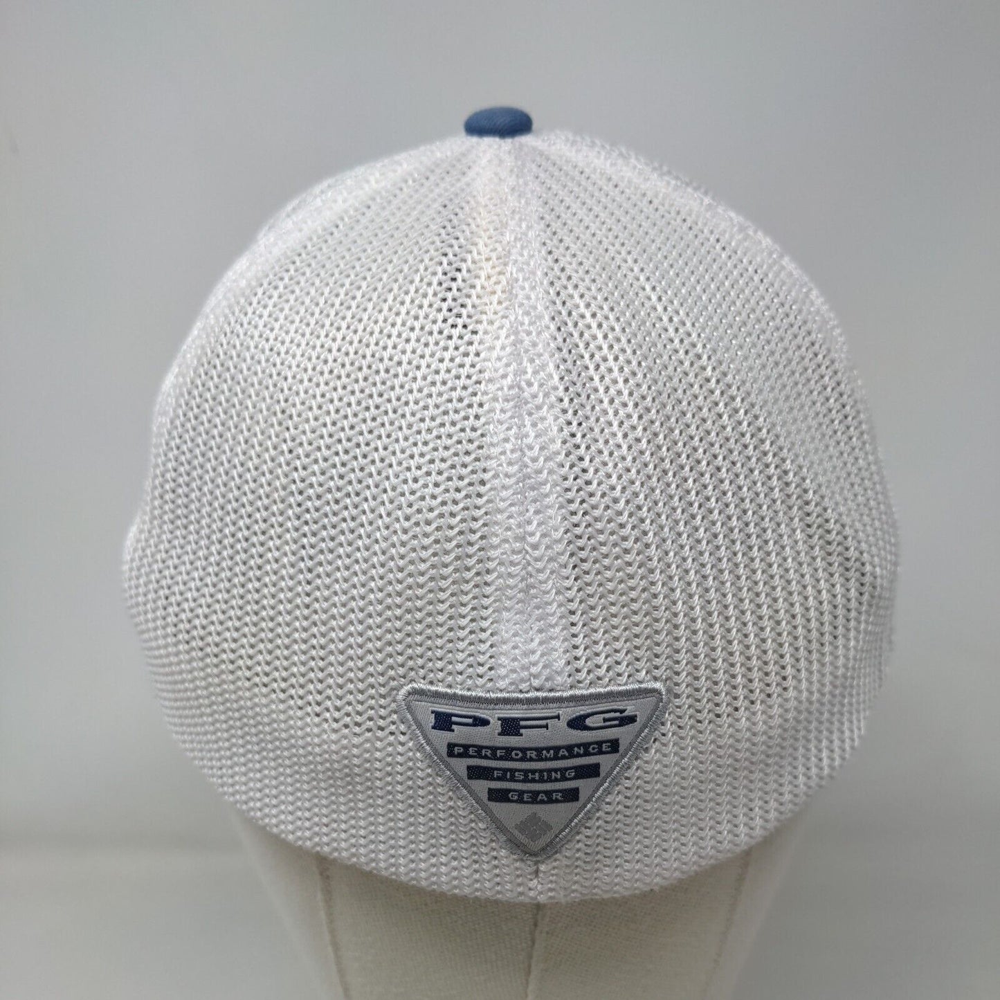 Columbia PFG Fitted Trucker Hat Blue L/XL Embroidered Mesh Back 6 Panel