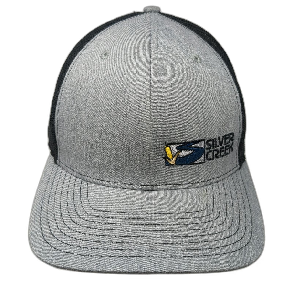 Richardson Trucker Hat Gray One Size Mesh Back Snapback Silver Creek Logo