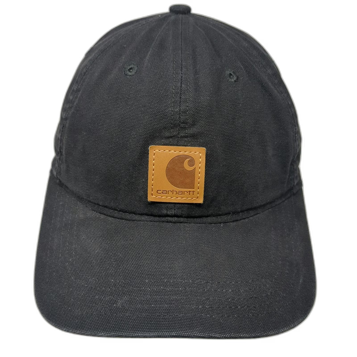 Carhartt Baseball Cap Black One Size Strapback Adjustable Cotton Canvas Logo Hat