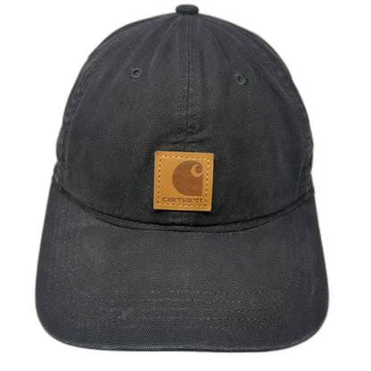Carhartt Baseball Cap Black One Size Strapback Adjustable Cotton Canvas Logo Hat