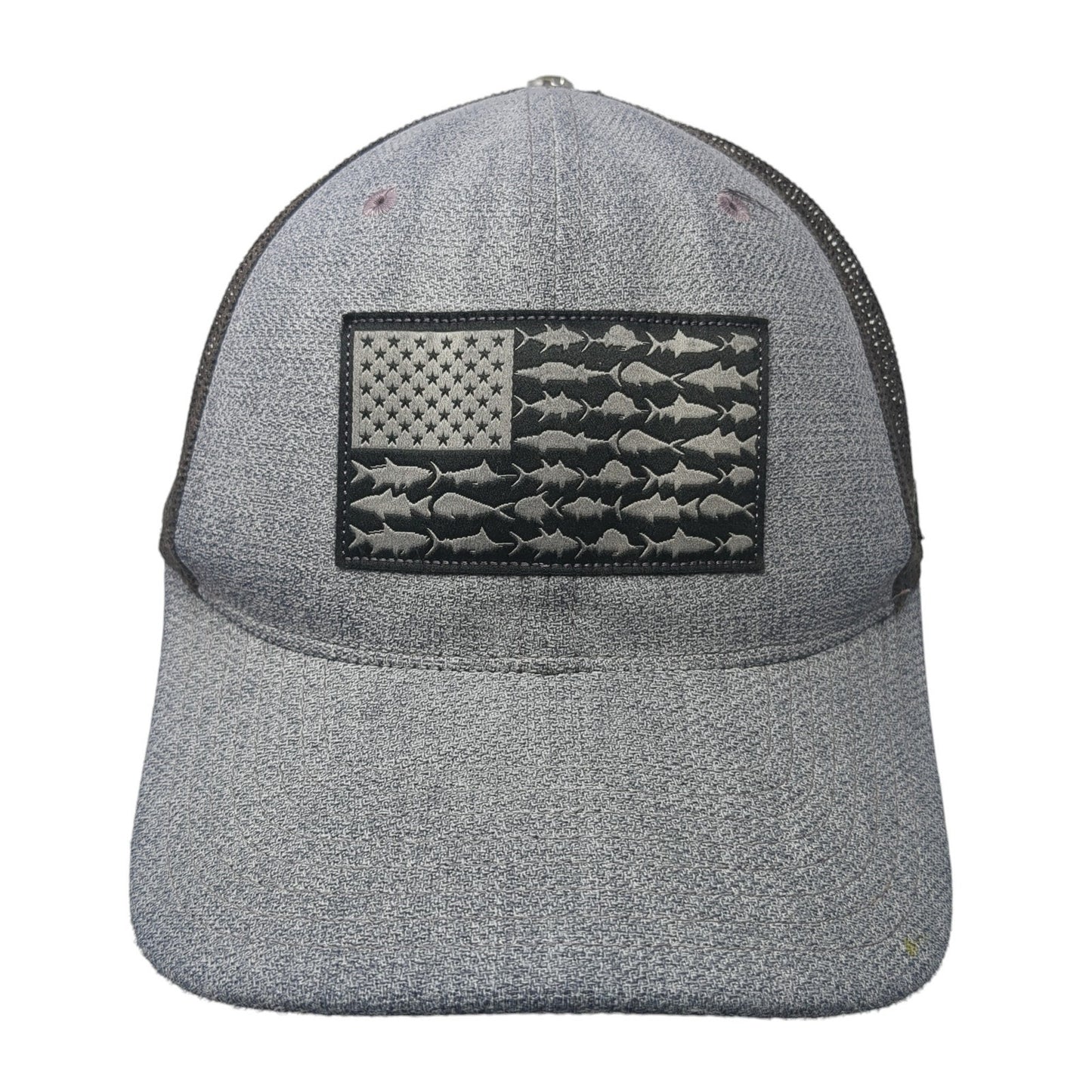 Columbia PFG Snapback Trucker Hat Gray One Size Fish Flag Mesh Back
