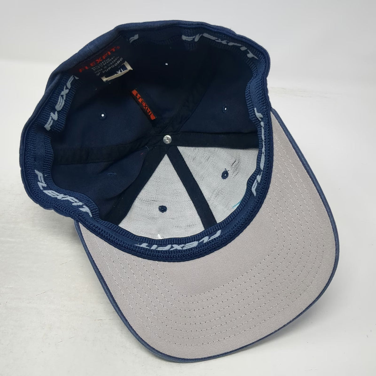 Jetty Baseball Cap Blue XL Fitted Flexfit Embroidered Logo Stretch Hat