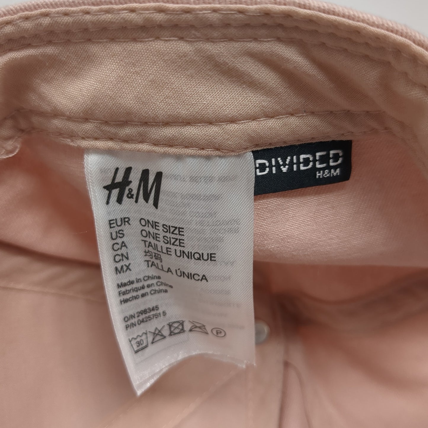 Divided by H&M Slideback Hat Pink One Size Adjustable Solid Blank