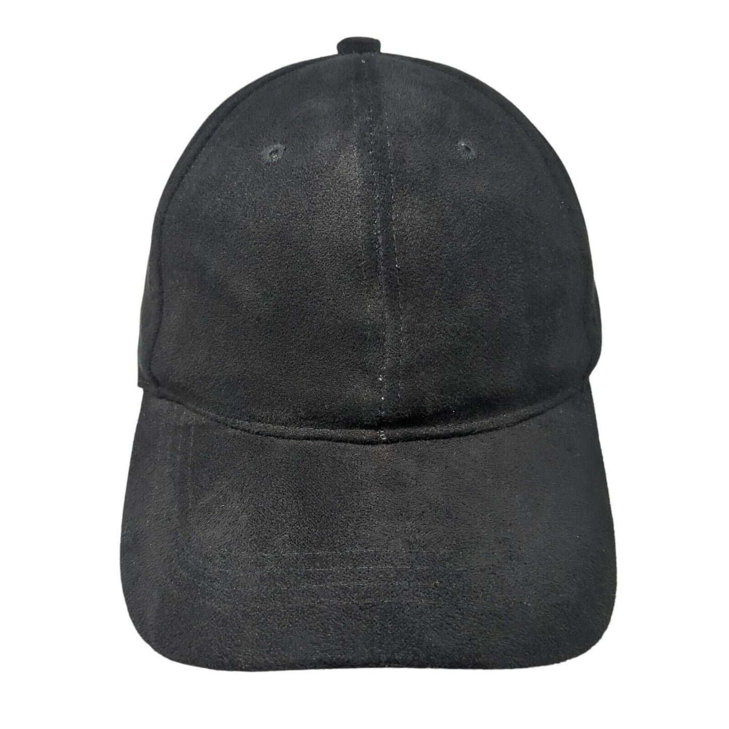 Unbranded Strapback Baseball Cap Black One Size Adjustable Vented Holes Blank