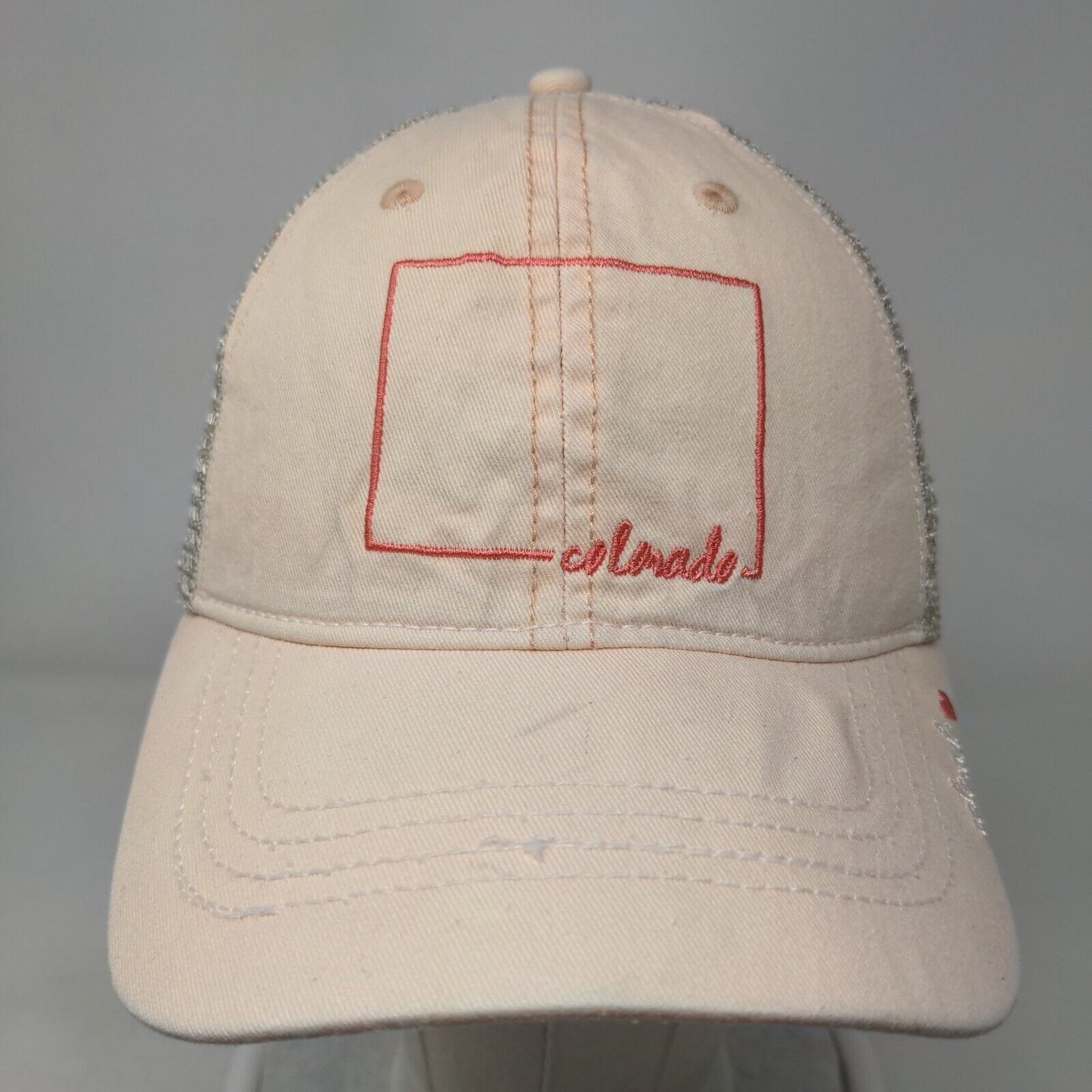 Colorado Slideback Mesh Back Trucker Hat Tan OSFM Embroidered Home Free