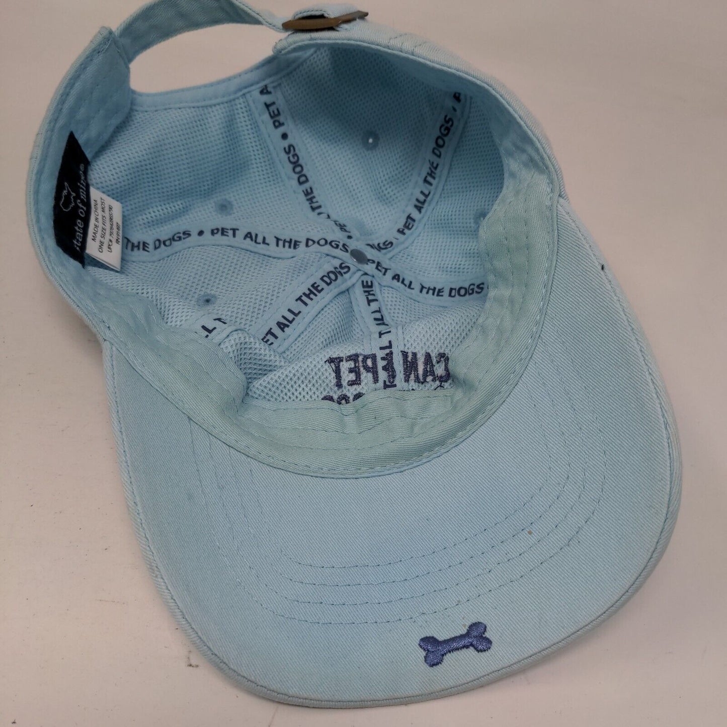 Can I Pet Your Dog? Slideback Hat Blue OSFM Embroidered State Of Mine