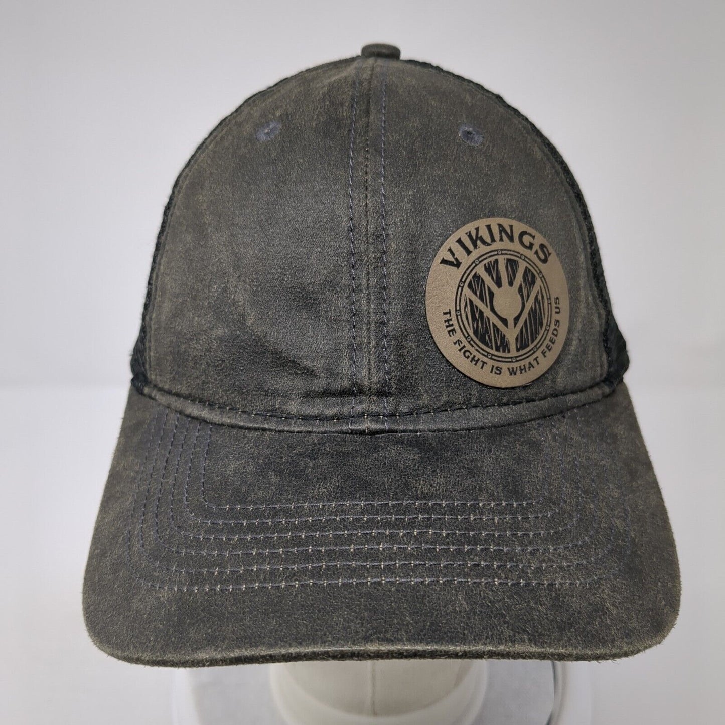 Vikings The Fight Is What Feed Us Trucker Hat Gray OS Mesh Back Port Authority