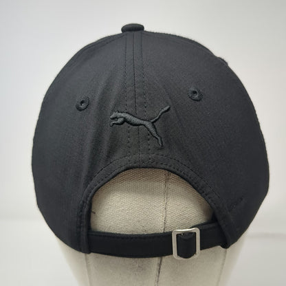 Puma 5 Panel Black One Size Iridescent Logo Slideback Stretch Athletic Sport Hat