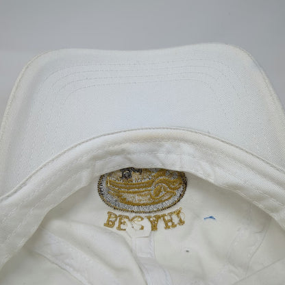 Headwear USA Baseball Cap White One Size BC Becahi Hawk Logo Slideback Strap Hat