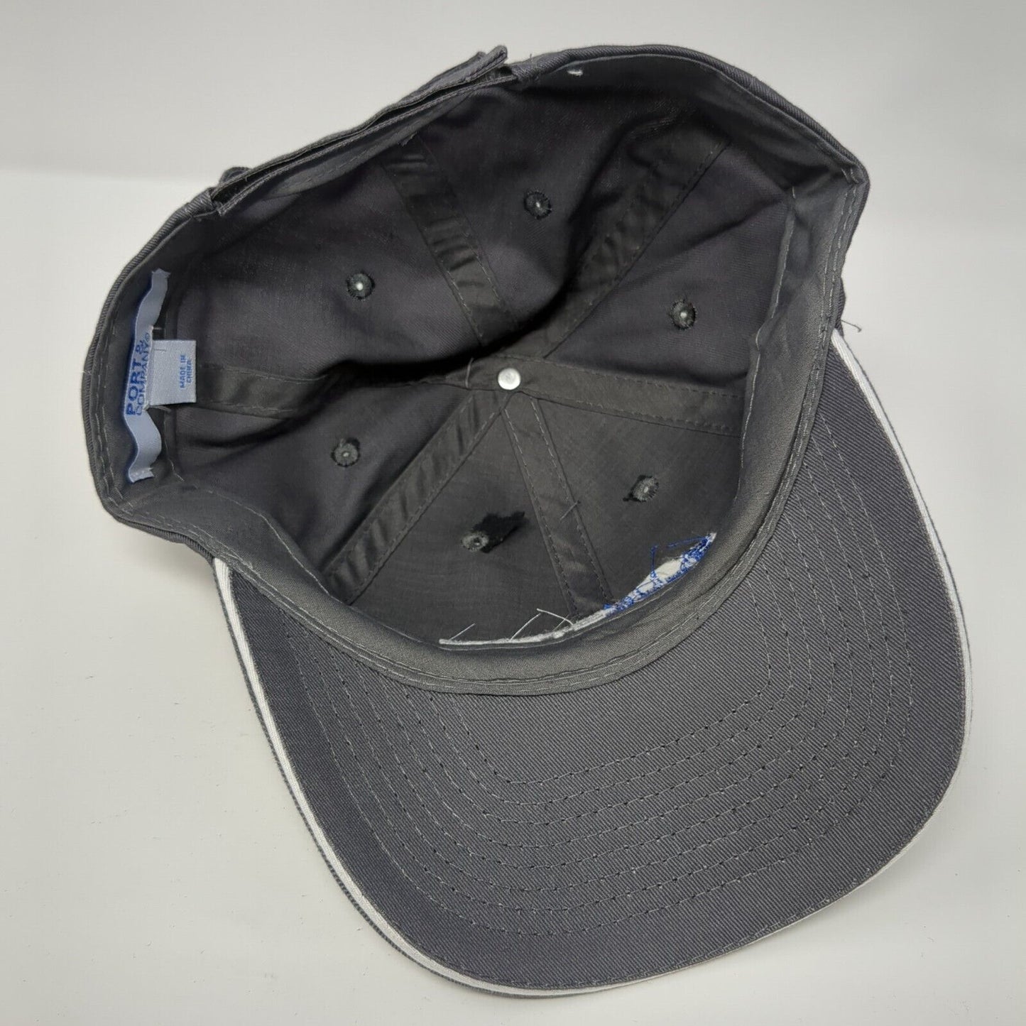 Blue Stone Strapback Hat Gray One Size Adjustable Embroidered Port & Company
