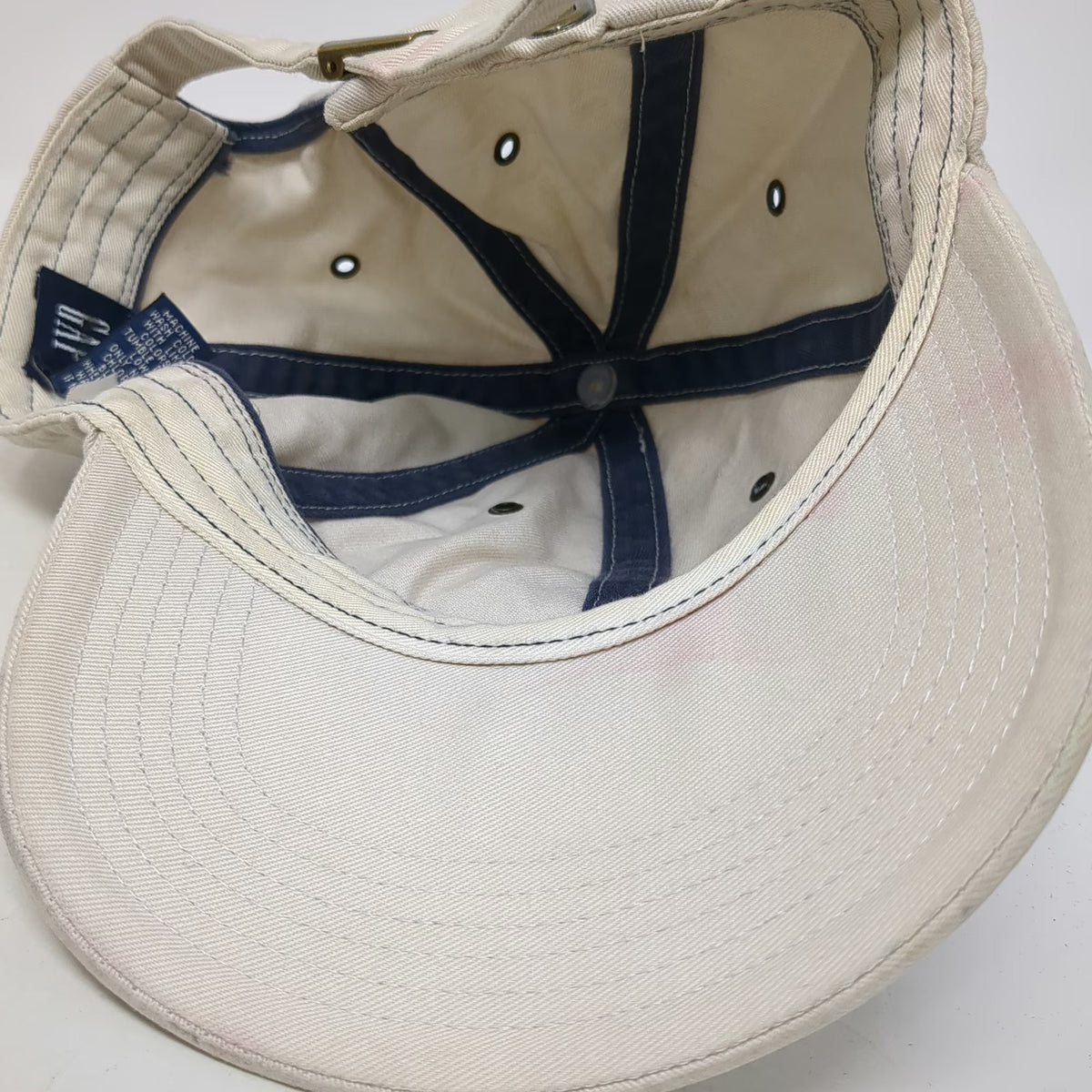 GAP Baseball Cap Beige M Strapback Embroidered G Logo Adjustable Cotton Hat
