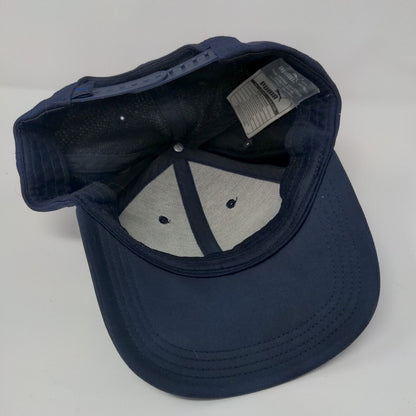 PUMA Snapback Hat Blue OSFA Solid Adjustable Vent Holes 6 Panel