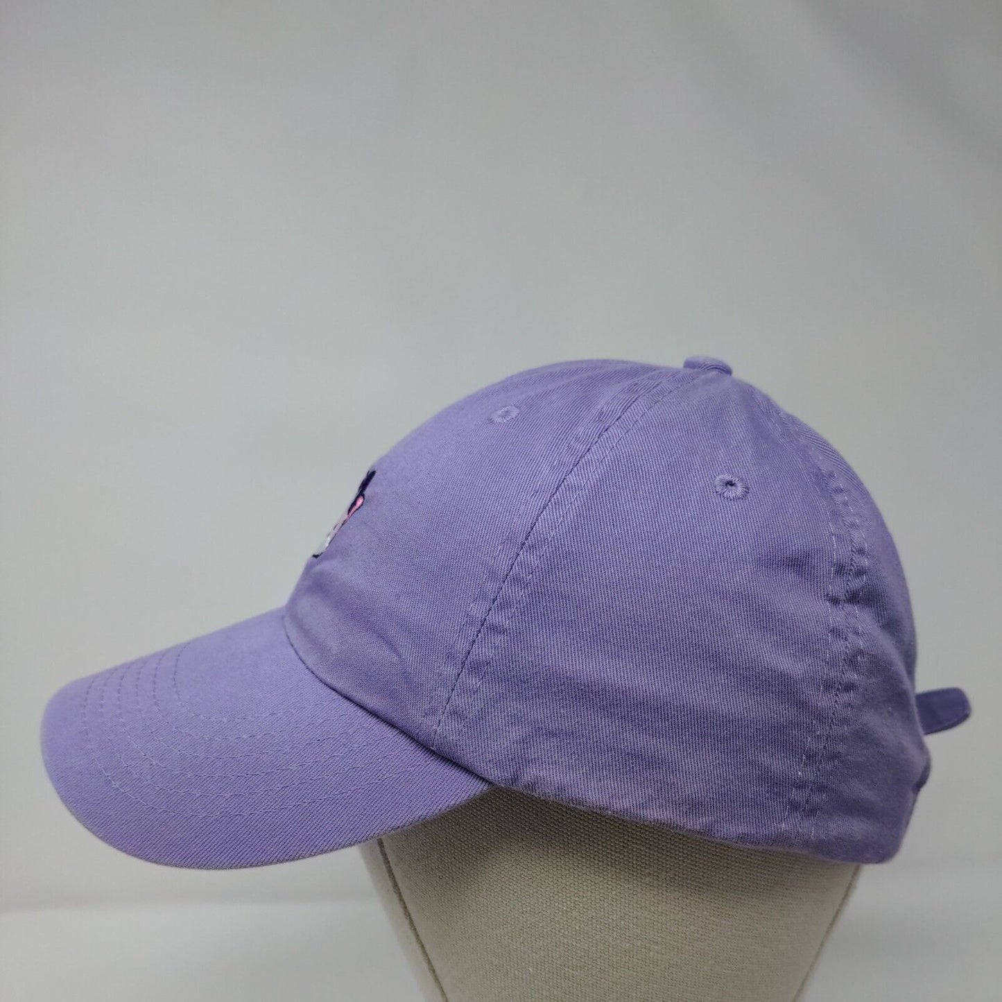 Cat Slideback Hat Purple OSFA Adjustable Embroidered Solid 6 Panel