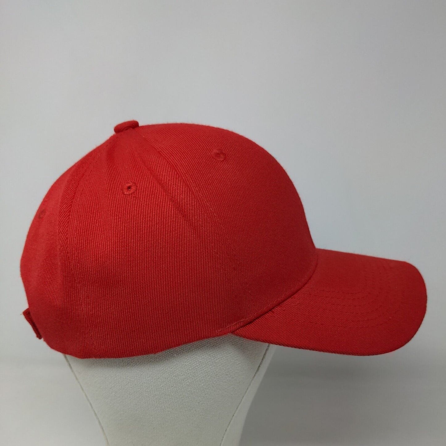 Unbranded Men's Strapback Hat Red Blank Acrylic Wool Blend Adjustable