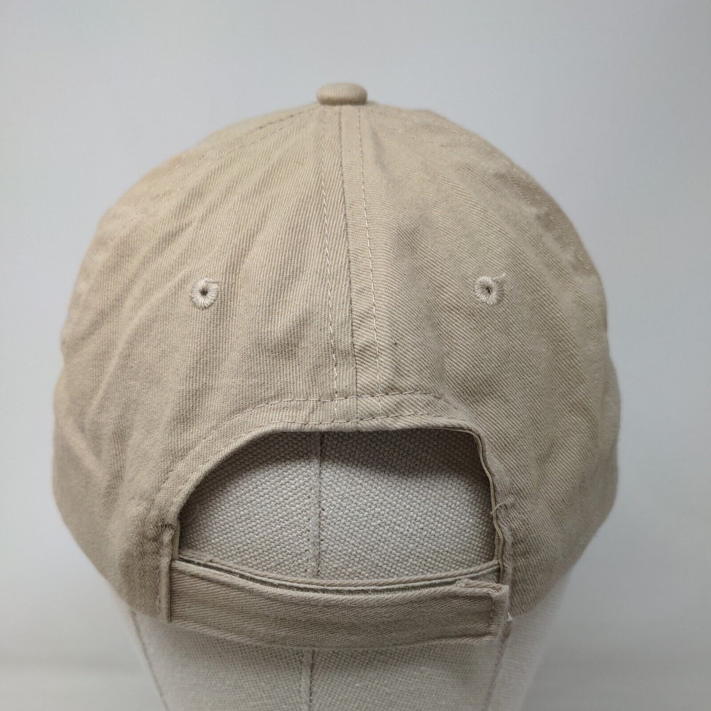 Beach To Burg SunRunner Strapback Hat Tan One Size Embroidered Big X