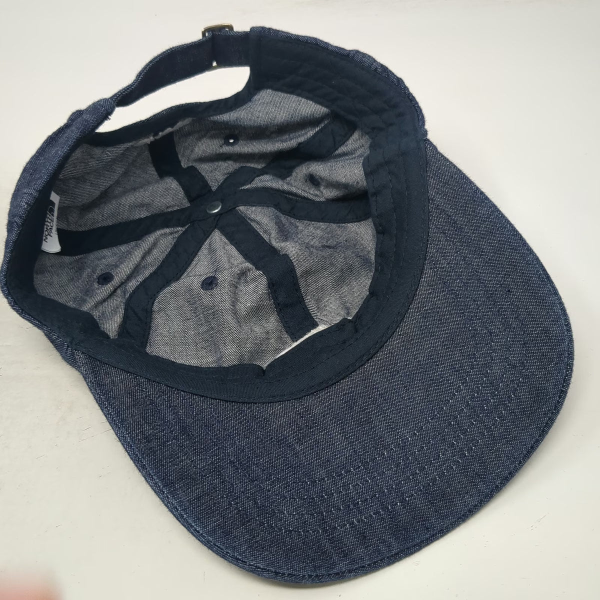 The North Face Baseball Cap Blue One Size Denim 1966 Logo Slideback Buckle Hat