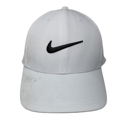 Nike Club Cap Strapback Hat White L/XL Adjustable Swoosh Dri-Fit 6 Panel