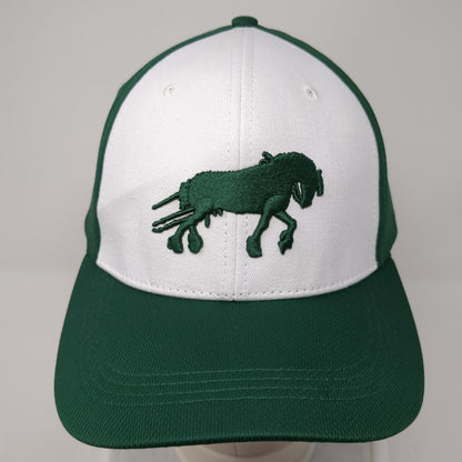 Mollitiam Horse Fitted Hat Green Large Embroidered Colorblock 6 Panel
