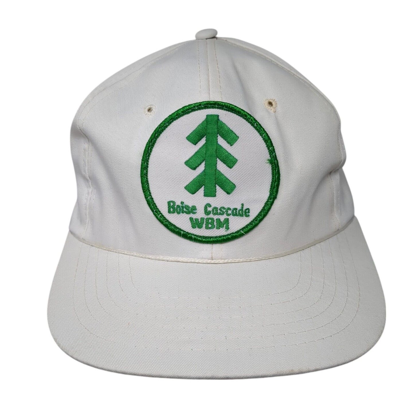 Vintage Boise Cascade WBM Snapback Trucker Hat White OSFA Embroidered Logo