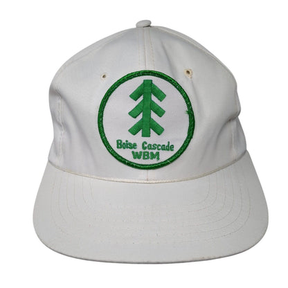 Vintage Boise Cascade WBM Snapback Trucker Hat White OSFA Embroidered Logo