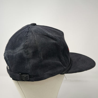 Nissin Trucker Black One Size Hat Corduroy Chevrolet Bowtie Edmark Red Rope