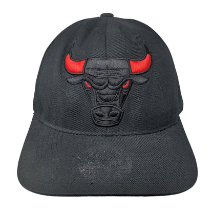 Chicago Bulls Snapback Hat Black Hardwood Classics Mitchell & Ness NBA