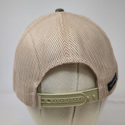 Vortex Trucker Hat Brown One Size Mesh Back Snapback Leather Logo Patch Cap