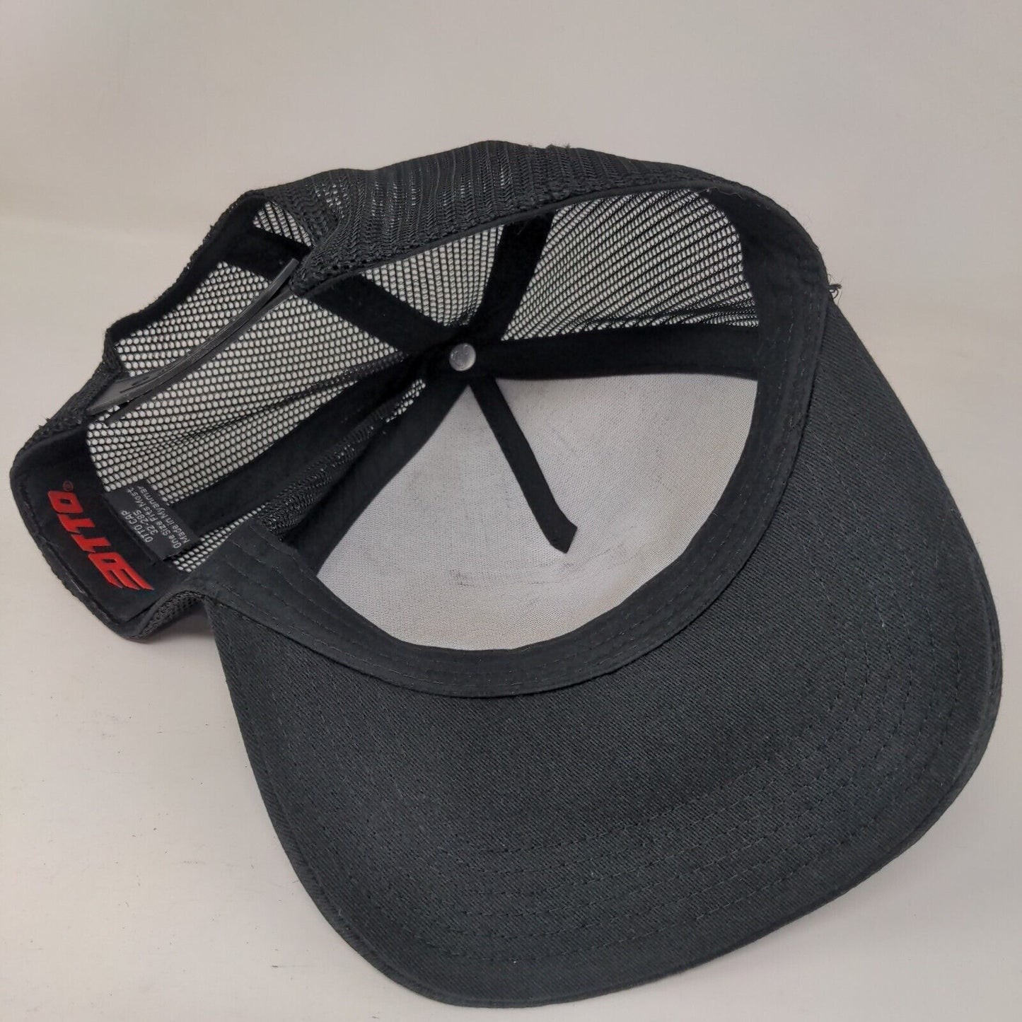 Otto Snapback Mesh Back Trucker Hat Black OSFM Adjustable Solid Blank
