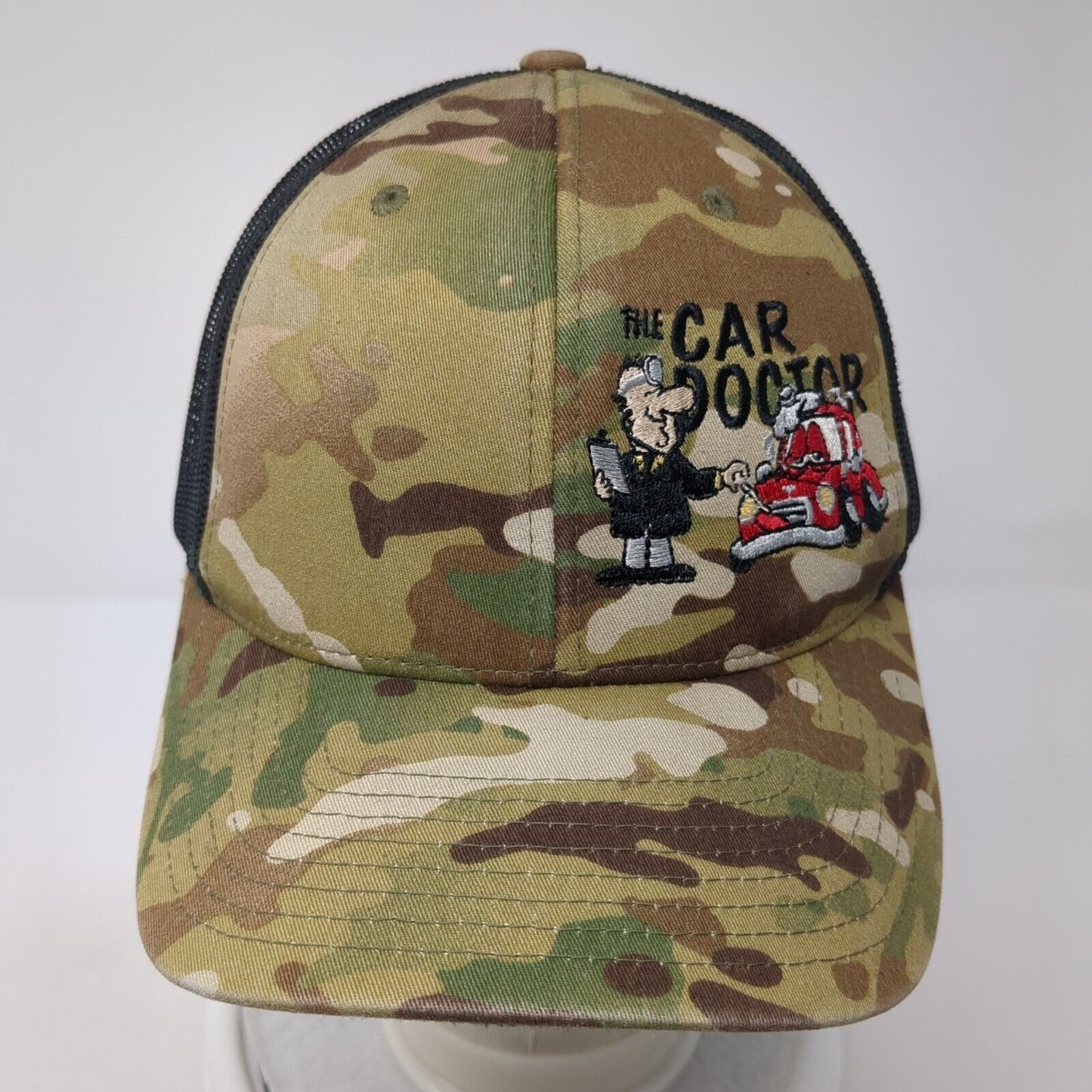 The Car Doctor Snapback Mesh Back Trucker Hat Camo One Size Yupoong