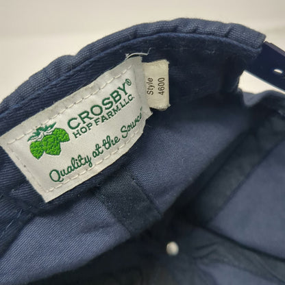Crosby Hop Farm 5 Panel Blue One Size Hat Green Rope Leather Patch Snapback Brim
