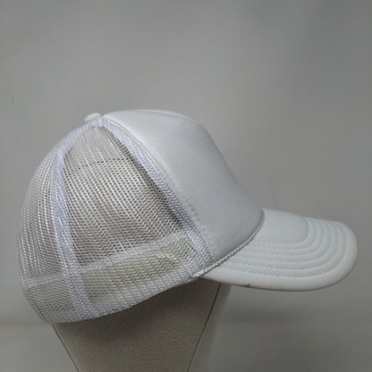 Otto Snapback Mesh Back Rope Trucker Hat White OSFM Breathable Blank