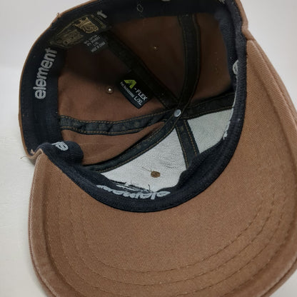 Element Baseball Cap Brown XL Embroidered Logo Distressed Graphic Flexfit Hat
