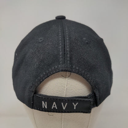 United States Navy Strapback Hat Black One Size U.S. Warriors Military