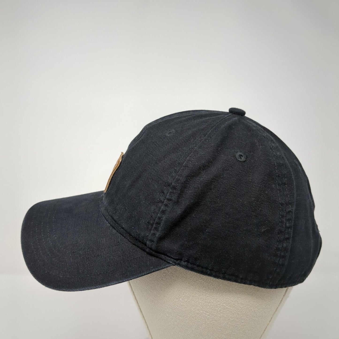 Carhartt Odessa Leather Patch Strapback Hat Black One Size 6 Panel