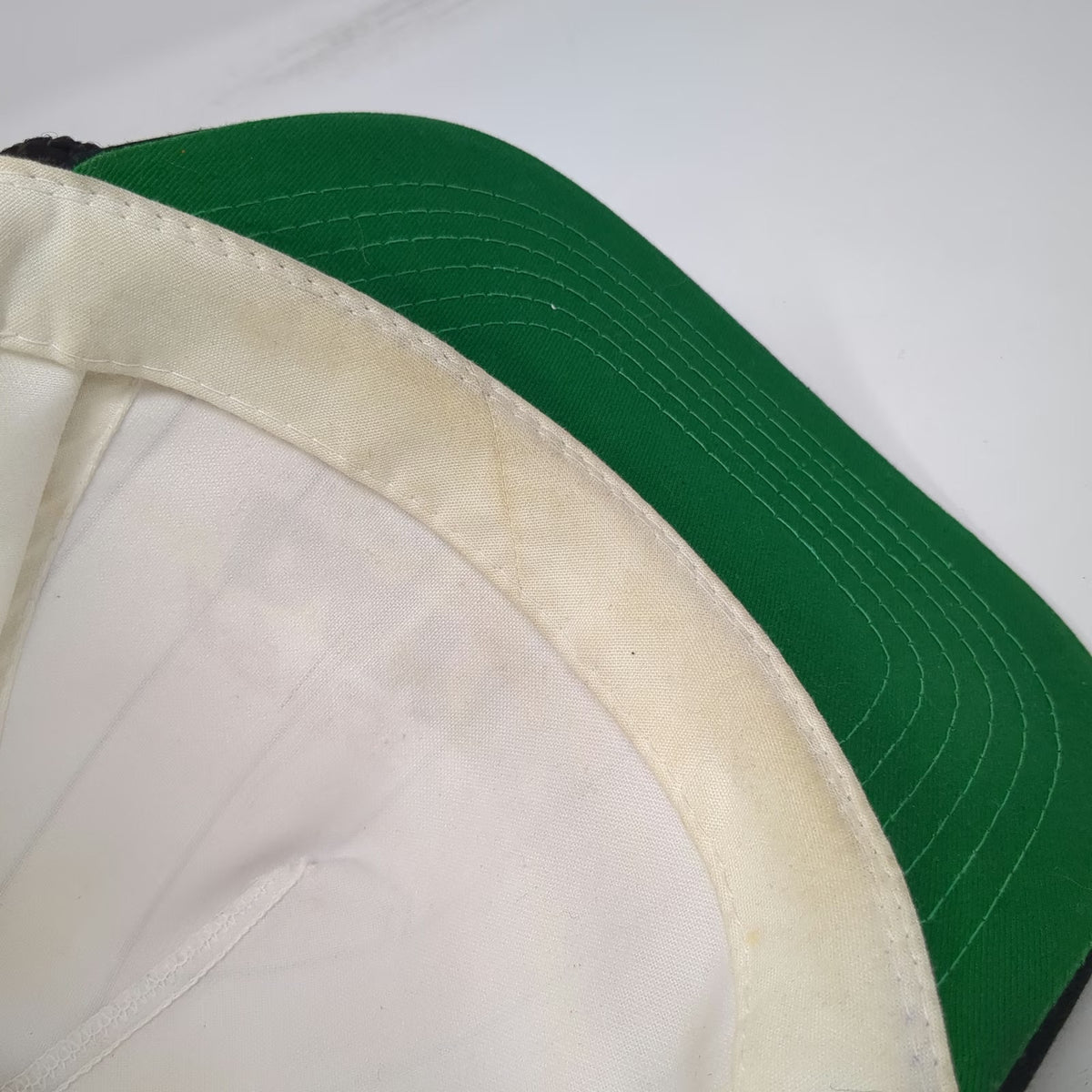 Young An 5 Panel White Hat 1995 Daytona 500 Pinstripe Rope Green Vintage